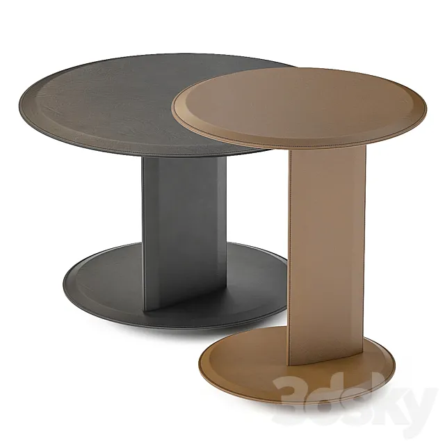 Mush Round Coffee tables (Leather) 3D Model