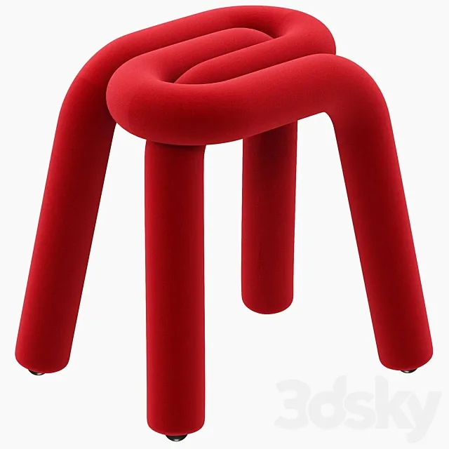 Mustache Big-Game Bold Stool Orange 3D Model