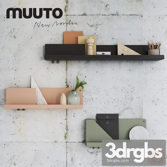 Mutto Folded Shelves With Decor 3D Model Download Mutto Folded Shelves With Decor 3D Model Download