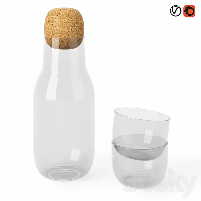 Muuto Corky Carafe & Glass 3D Model