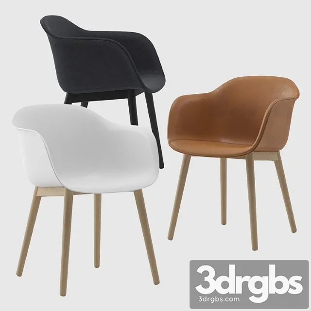Muuto fiber armchair wood base 2 3D Model Download Muuto fiber armchair wood base 2 3D Model Download