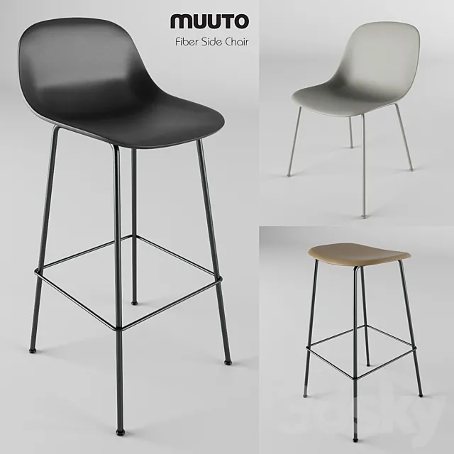 Muuto. Fiber Side Chair by Iskos – Berlin 3D Model