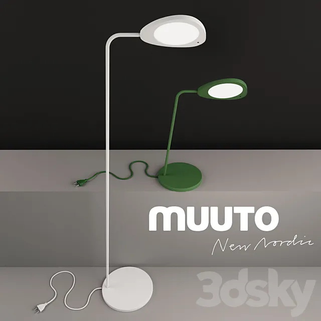 Muuto leaf table lamp + floor lapm 3D Model Muuto leaf table lamp + floor lapm 3D Model