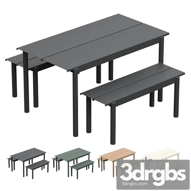 Muuto linear steel garden set 2 3D Model Download