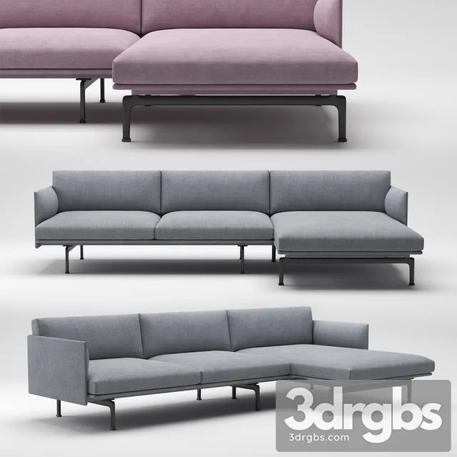 Muuto Outline Chaise Longue 01 3D Model Download