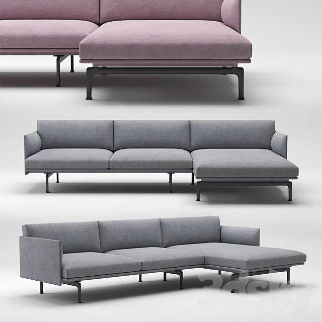 Muuto outline chaise longue 3D Model Muuto outline chaise longue 3D Model