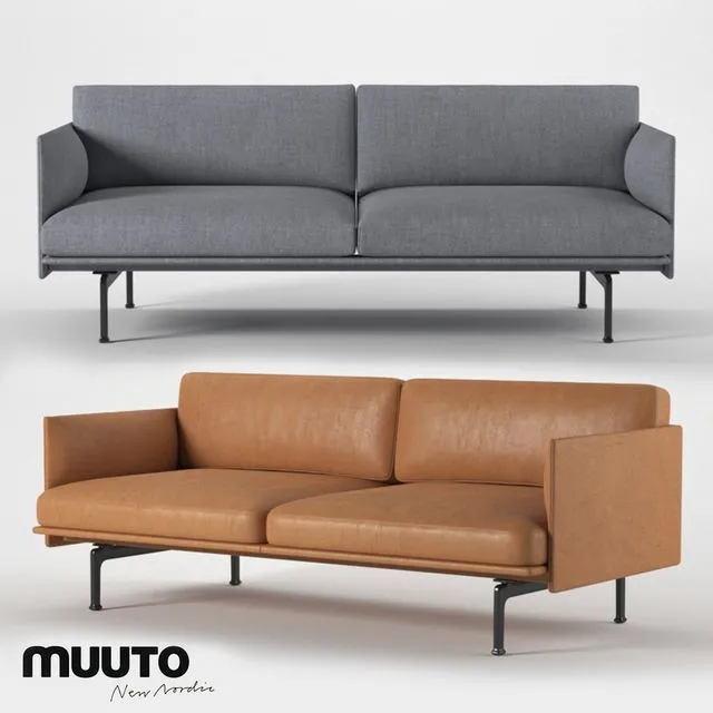 Muuto outline series sofa 170 3D Model