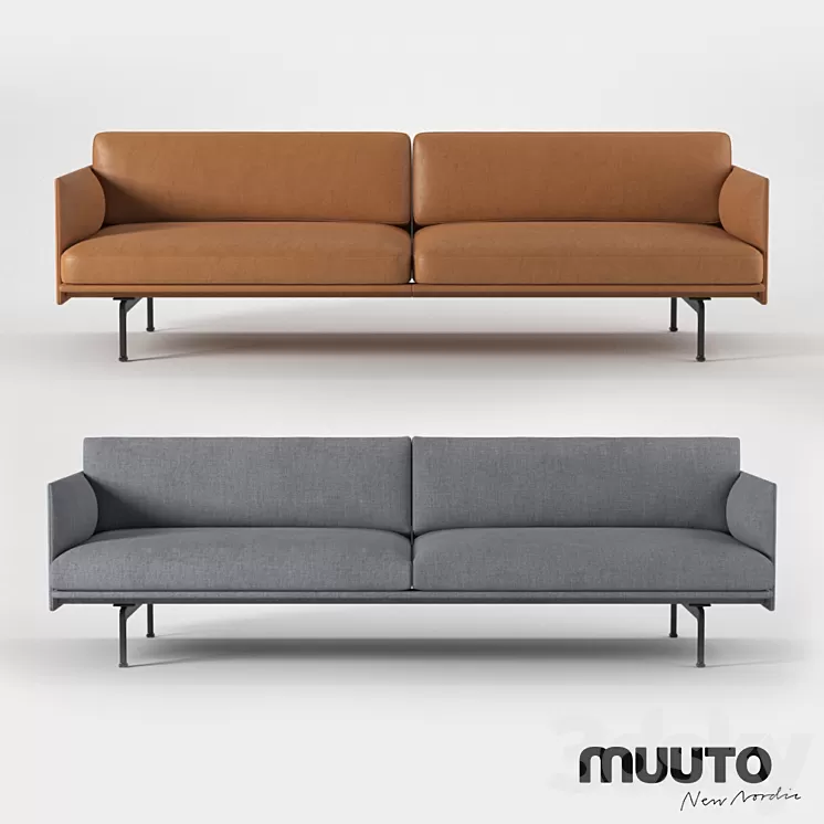 Muuto outline series sofa 220 3D Model