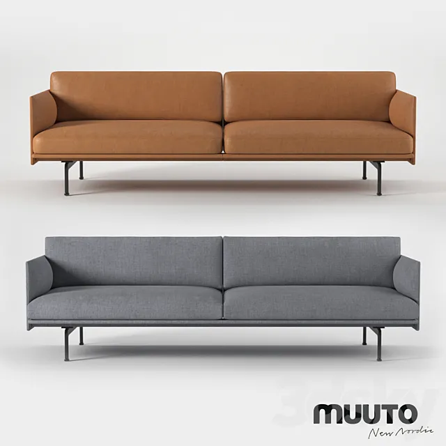 Muuto outline series sofa 220 3DModel Muuto outline series sofa 220 3DModel