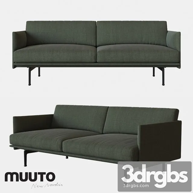 Muuto Outline Sofa 2 Seater 3D Model Download