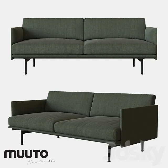 Muuto OUTLINE sofa 2 seater 3D Model Muuto OUTLINE sofa 2 seater 3D Model