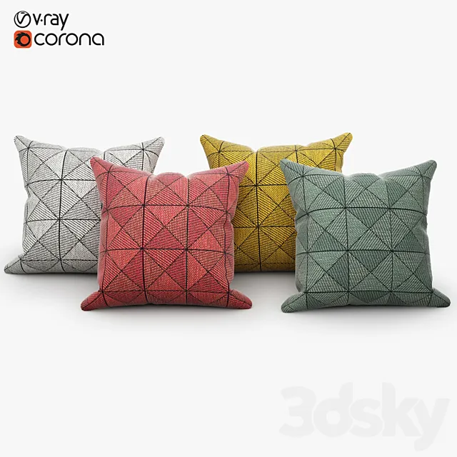 Muuto Tile Cushion 3D Model Muuto Tile Cushion 3D Model