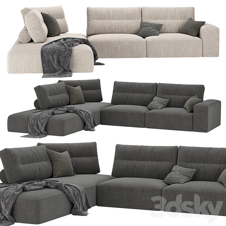 My Taos sofa by Saba Italia 3D Model Free Download