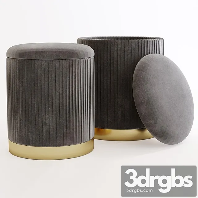 My19a205a (small + big) geneva ottoman 2 set 2 3D Model Download