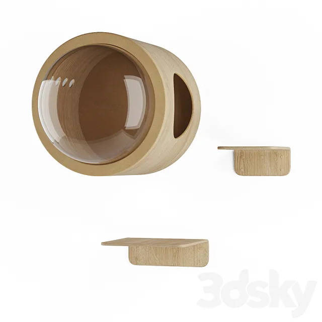 MYZOO – SPACESHIP GAMMA + LACK Lodge for a cat and a shelf 3D Model