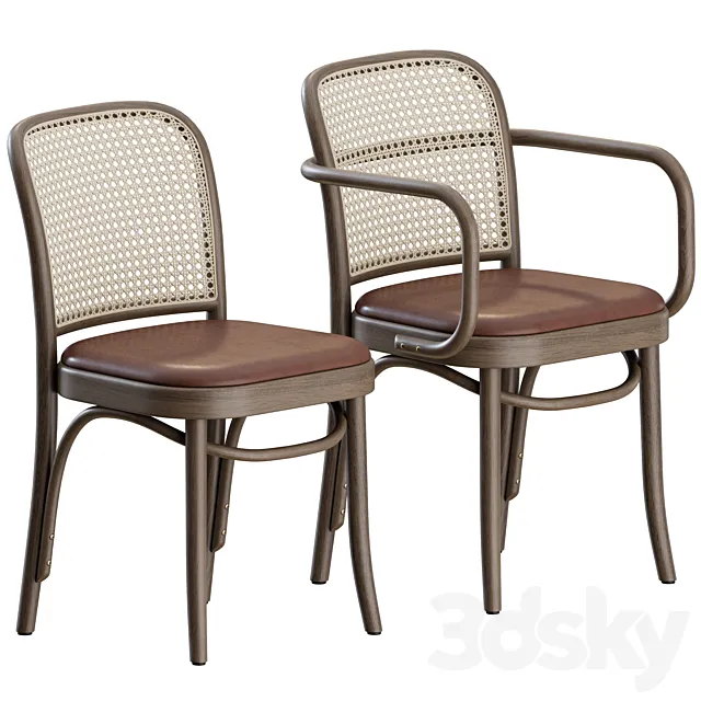 N.811 Mid-Century Chair by Josef Hoffmann 3D Model
