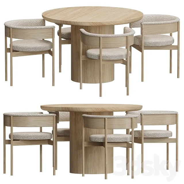 N-SC01 chair by Norm Architects Dining Table 3D Model N-SC01 chair by Norm Architects Dining Table 3D Model