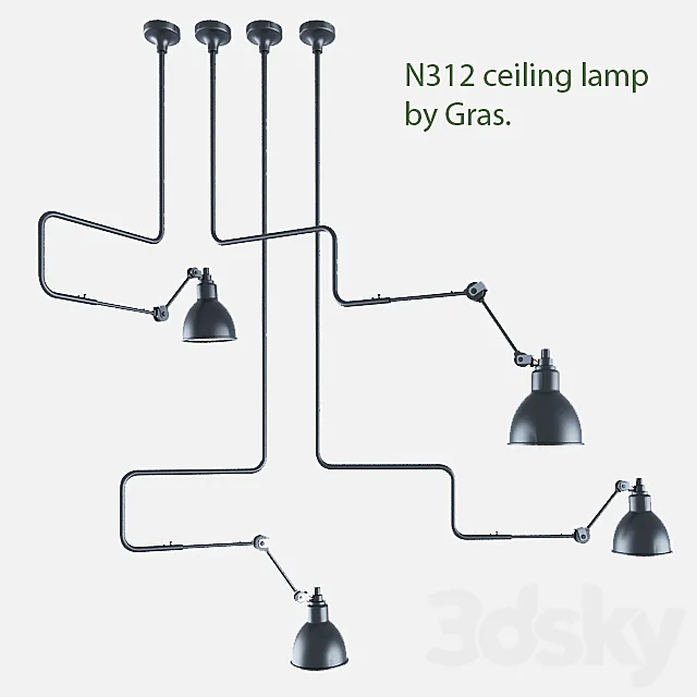 N312 ceiling lamp by Gras. 3DModel N312 ceiling lamp by Gras. 3DModel