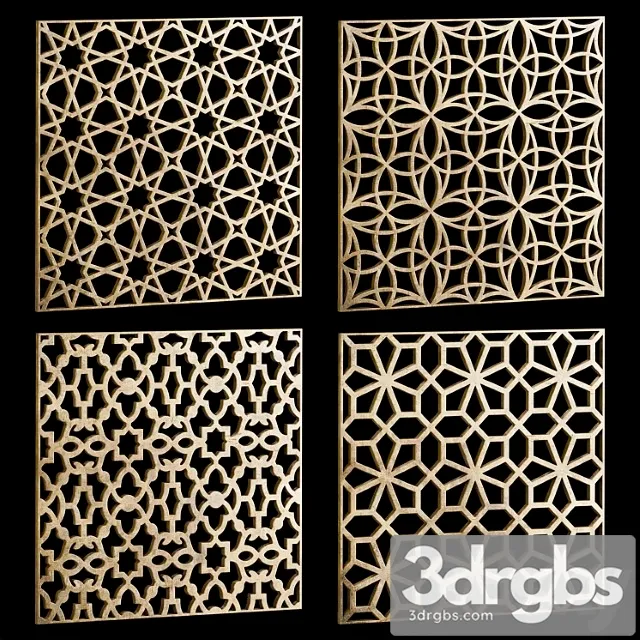 Nabor Kvadratnykh Dekorativnykh Panelei 20 3D Model Download