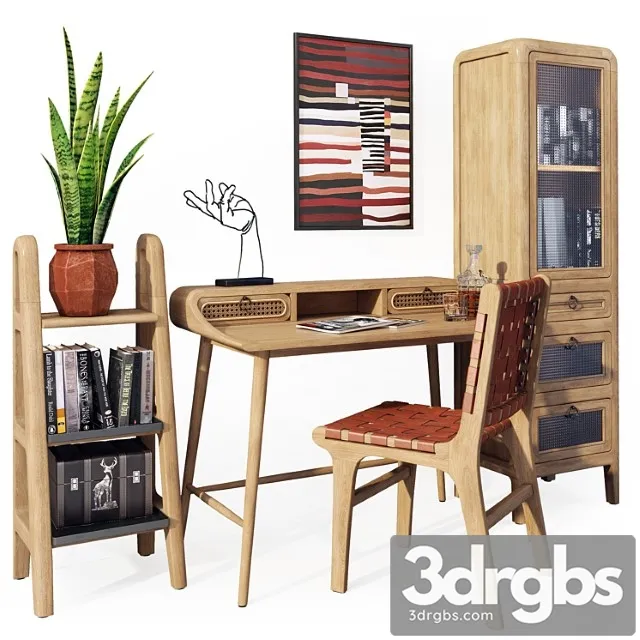 Nabor Mebeli Dlia Kabineta Desk Nalu La Forma 3D Model Download