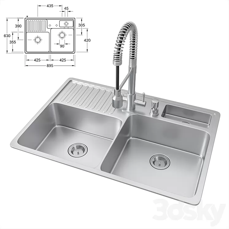 Nabu sink and lux mixer 3D Model Nabu sink and lux mixer 3D Model