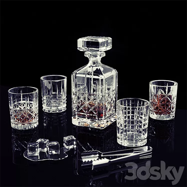 Nachtmann Highland whiskey set 3D Model