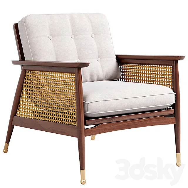 Nadia Caned Accent Chair 3D Model