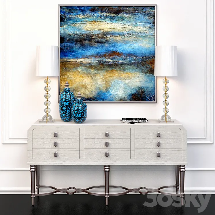 Nadia Console Table 3D Model Free Download