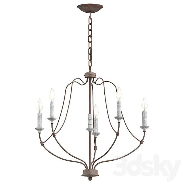 Nadia-Distressed-White-Wood-Five-Light-Chandelier 3D Model Nadia-Distressed-White-Wood-Five-Light-Chandelier 3D Model
