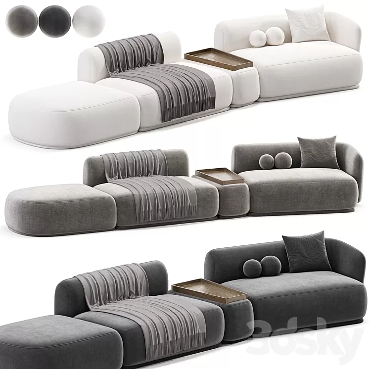 Name: Rene Sofa by Meridiani 02 3D Model Free Download