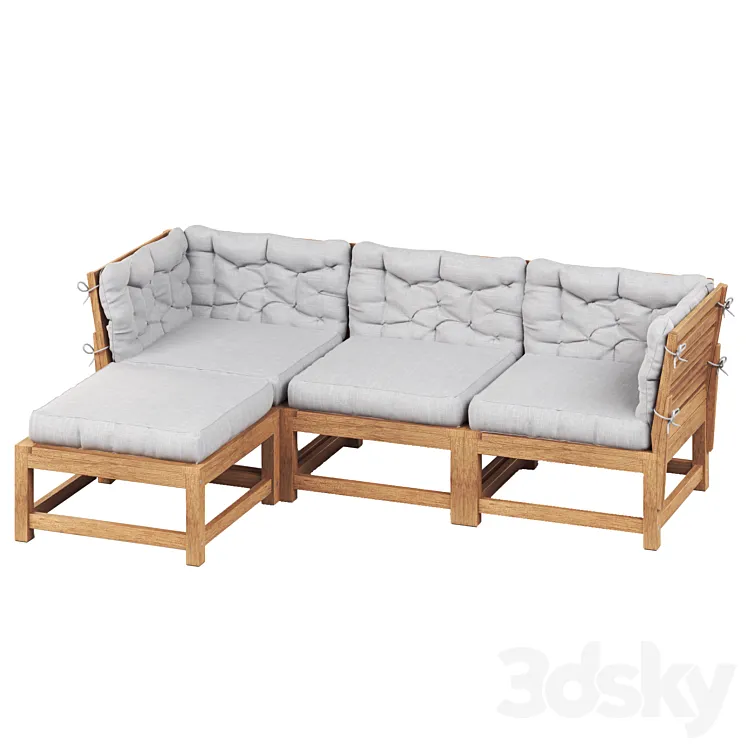 NAMMARO Modular 3-seater sofa with footstool IKEA 3D Model Free Download