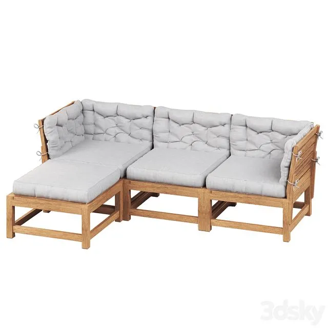 NAMMARO Modular 3-seater sofa with footstool IKEA 3D Model