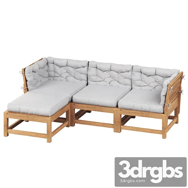 Nammaro Modulnyi 3 Mestnyi Divan S Podstavkoi Dlia Nog Ikea 3D Model Download