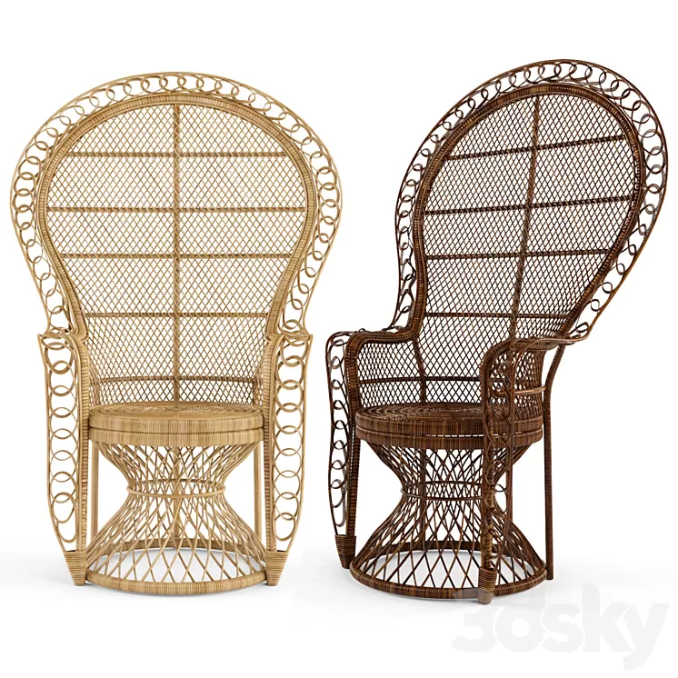 Nanu Heirloom Rattan Peacock Chair 3D Model Nanu Heirloom Rattan Peacock Chair 3D Model