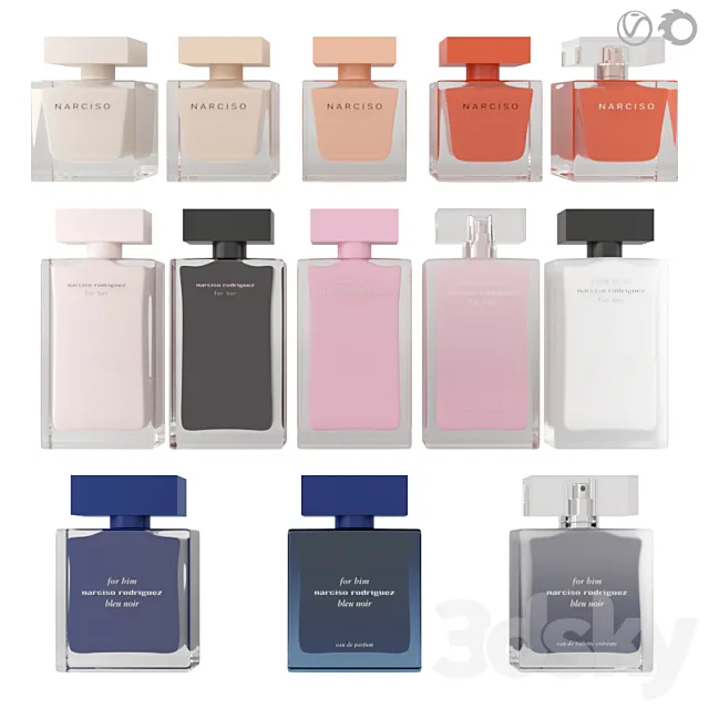 Narciso Rodriguez Perfume Set 3D Model