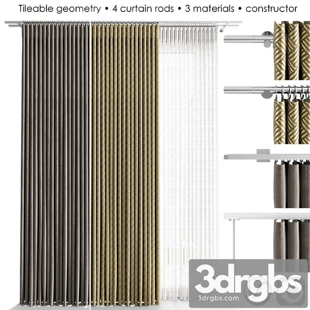 Narrow curtain constructor 3D Model Download