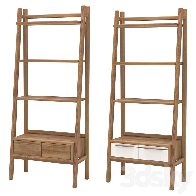 Narrow rack Bruni (white) 3D Model