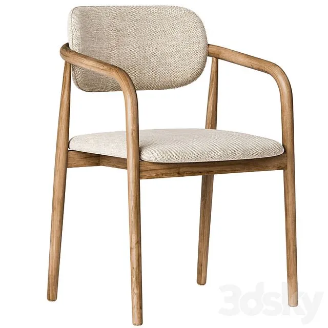 Natural Beige Dining Chair 3D Model Natural Beige Dining Chair 3D Model