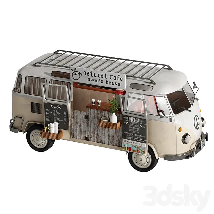 Natural Cafe Van 3D Model Free Download