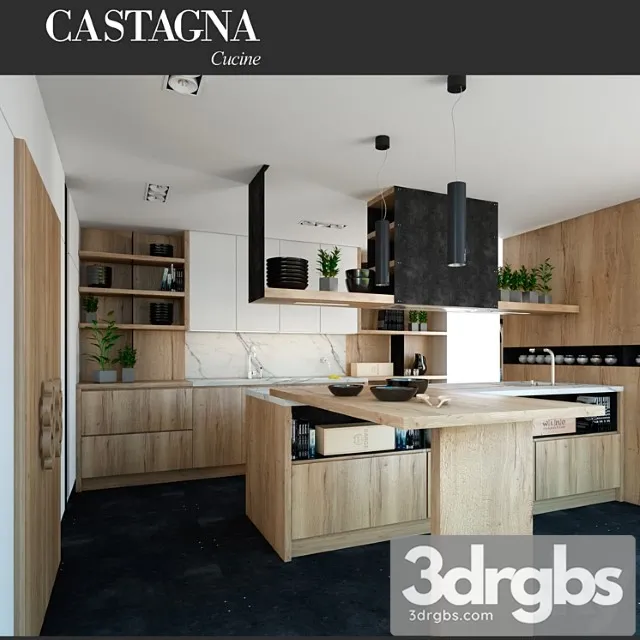 Natural Castagna Cucina 1 3D Model Download