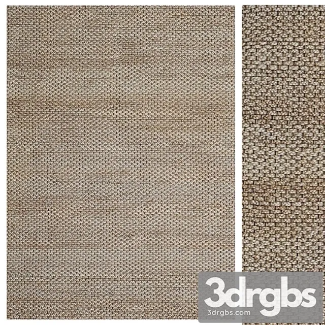 Natural Desert Handwoven Jute Rug 3D Model Download