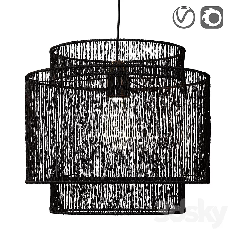Natural hemp lamp Yaku 3D Model Natural hemp lamp Yaku 3D Model