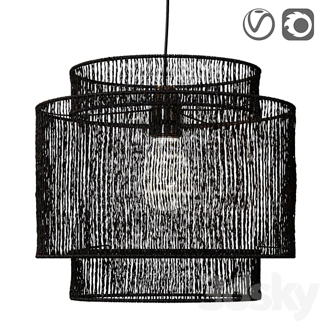 Natural hemp lamp. Yaku 3DModel