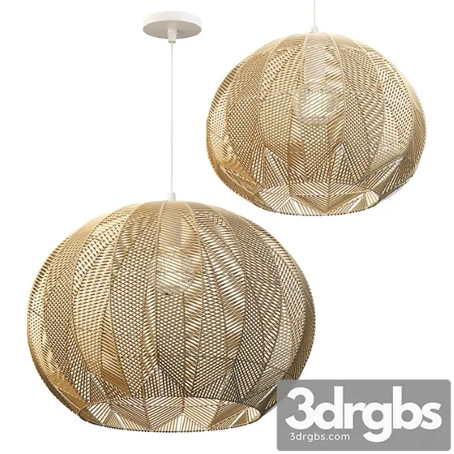 Natural round rattan pendant 3D Model Download
