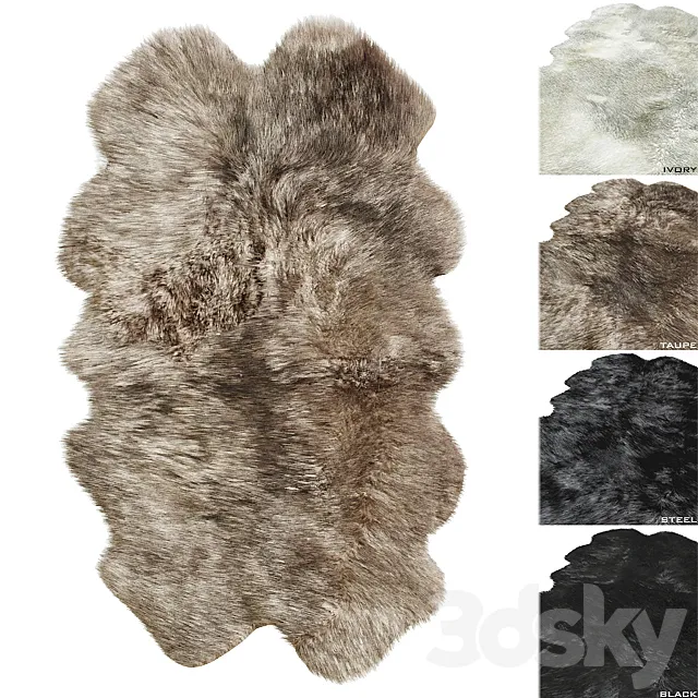 Natural Sheepskin Rug RH 3DModel Natural Sheepskin Rug RH 3DModel