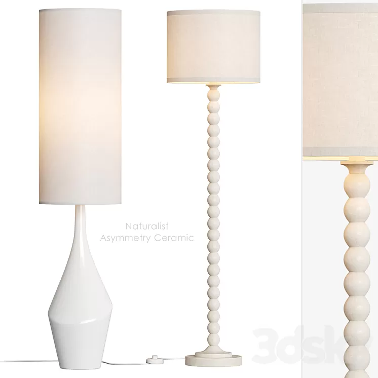 Naturalist Asymmetry Ceramic Floor Lamp West Elm 3D Model Free Download