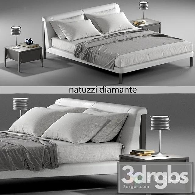 Natuzzi Diamante Bed 3D Model Download