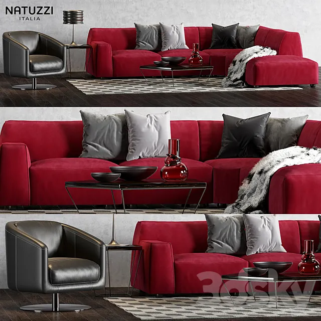 Natuzzi Forma sofa set_01 3DModel