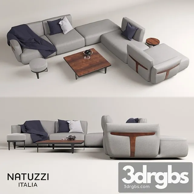 Natuzzi herman sofa 2 3D Model Download