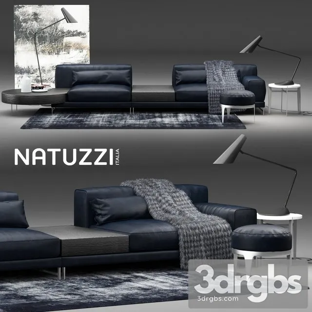 Natuzzi Ido Sofa 03 3D Model Download